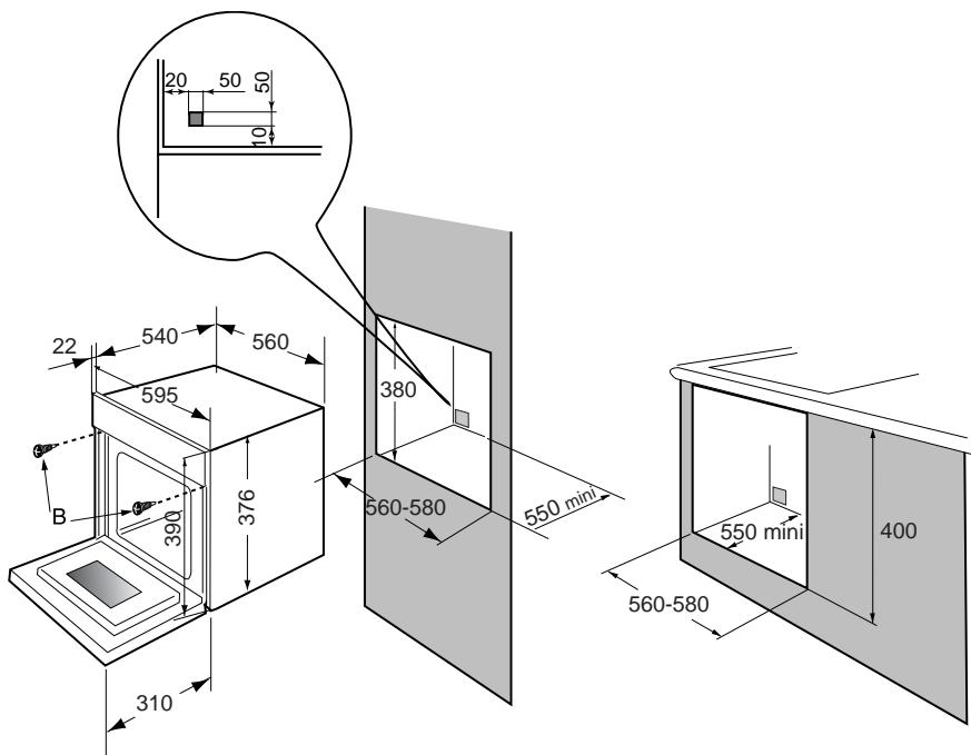 DE DIETRICH DME 388XE1 - Dimensions utiles du four - 1