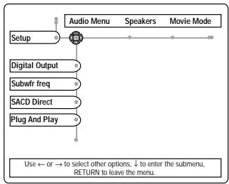 PHILIPS DVP9000S - Audio Menu (Menu Audio) - 1