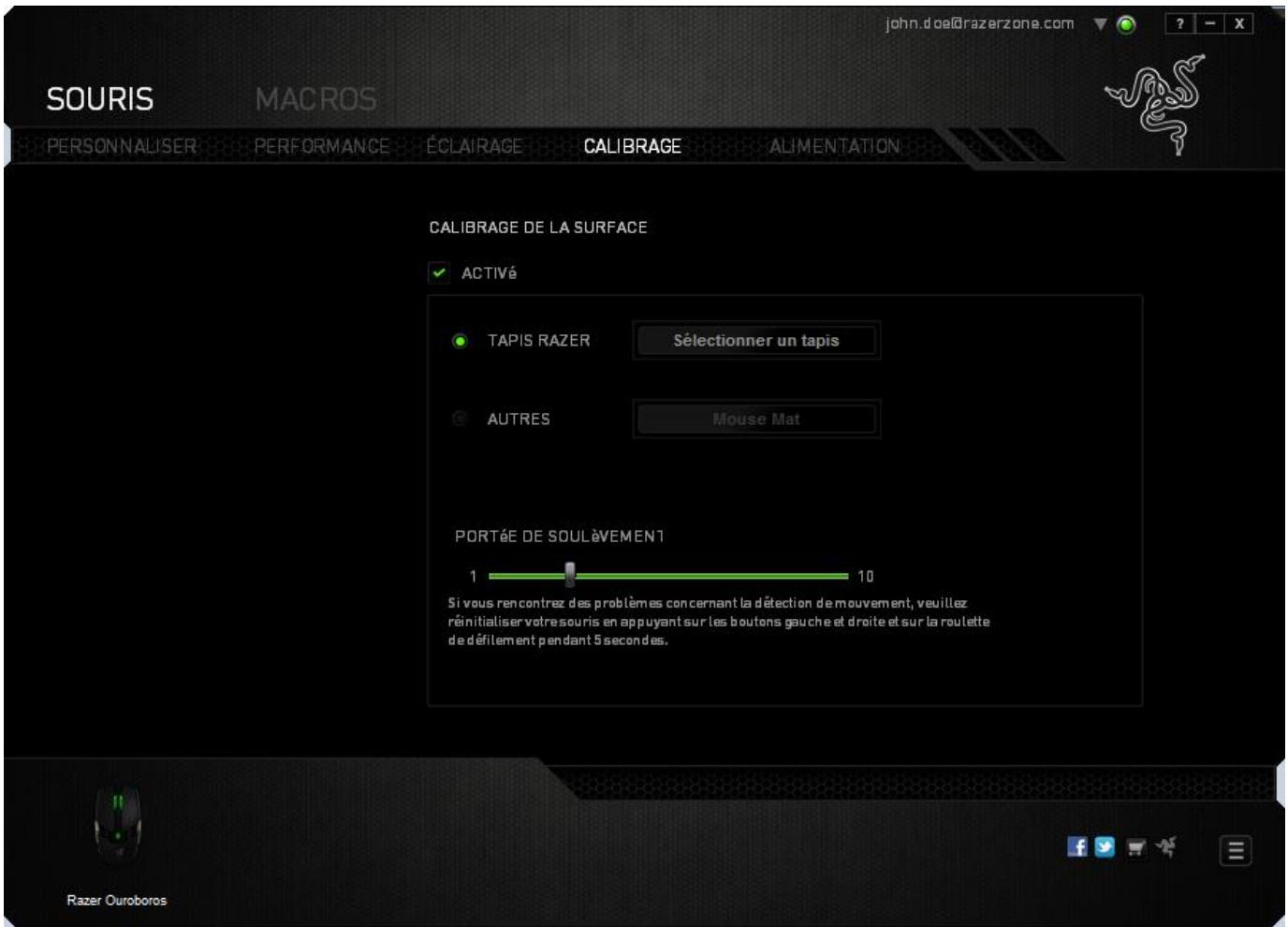 RAZER OUROBOROS - ONGLET CALIBRAGE - 2