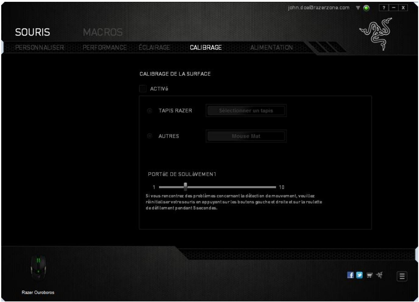 RAZER OUROBOROS - ONGLET CALIBRAGE - 1