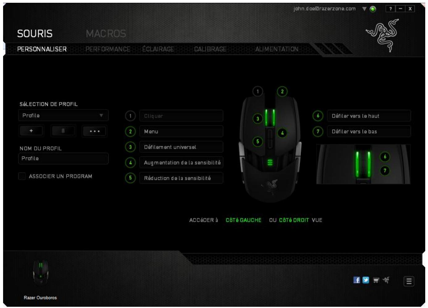RAZER OUROBOROS - ONGLET SOURIS - 1