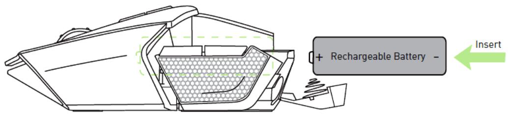 RAZER OUROBOROS - INSERTION DE LA BATTERIE - MODELE US SEULEMENT - 4