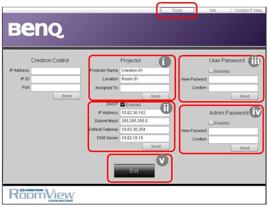 BENQ MP525P - Contrôler le projecteur à distance via un navigateur Web - 3