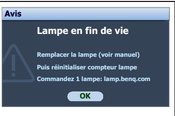 BENQ MP525P - Quand remplacer la lampe - 3
