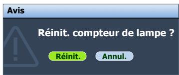 BENQ MP525P - Réinitialiser le compteur de la lampe - 2