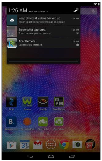 ACER NT.L85EE.005 - Zone de statut et de notification - 2