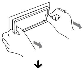 SONY CDXGT440E - Entfernen Sie die Schutzumrandung. - 1