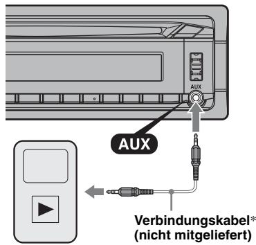 SONY CDXGT440E - Anschlieben eines tragbaren Audiogeräts - 1