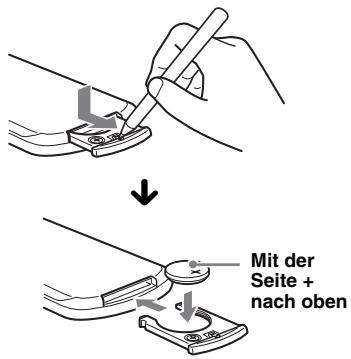 SONY CDXGT440E - Austauschen der Lithiumbatterie der Kartenfernbedienung - 1