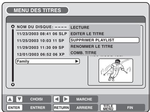 SHARP DV-RW250F - Supprimer une liste de lecture - 1