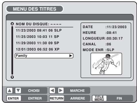 SHARP DV-RW250F - Changer le nom d'un titre - 3