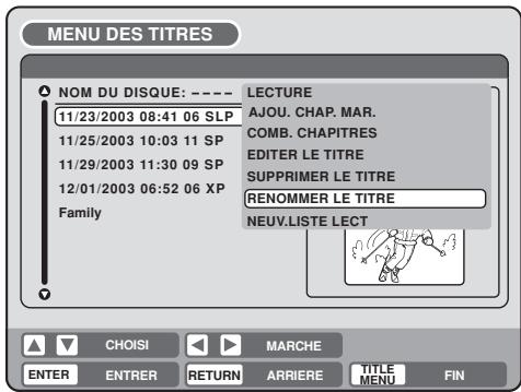 SHARP DV-RW250F - Changer le nom d'un titre original - 4