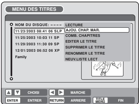 SHARP DV-RW250F - Ajouter un marqueur de chapitre - 1