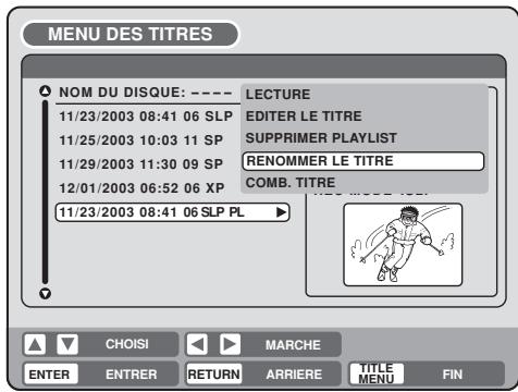 SHARP DV-RW250F - Changer le nom d'un titre - 1