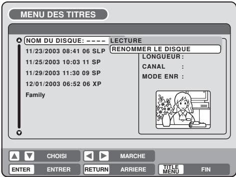 SHARP DV-RW250F - Changer le nom du disque - 1