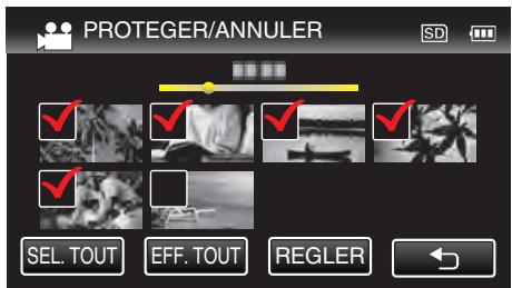 VC GZ-E205WEU - Protéger/diffuser la protection des fichiers sélectionnés - 7