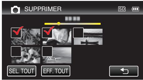 VC GZ-E205WEU - Appuyez sur les fichiers à effacer. - 2