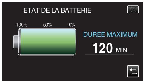 VC GZ-E205WEU - Affichez la charge restante de la batterie. - 1