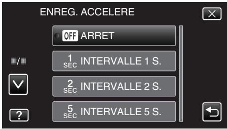VC GZ-E205WEU - Tapez pour sélectionner un intervalle d'enregistrement (1 à 80 secondes). - 1