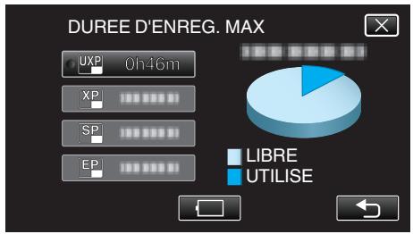 VC GZ-E205WEU - Affichez la durée d'enregistrement restante. - 1
