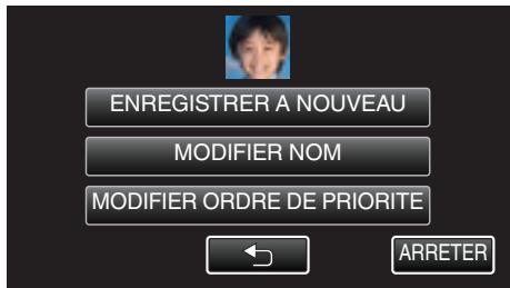 VC GZ-E205WEU - Modifier l'information du visage enregistrée - 6