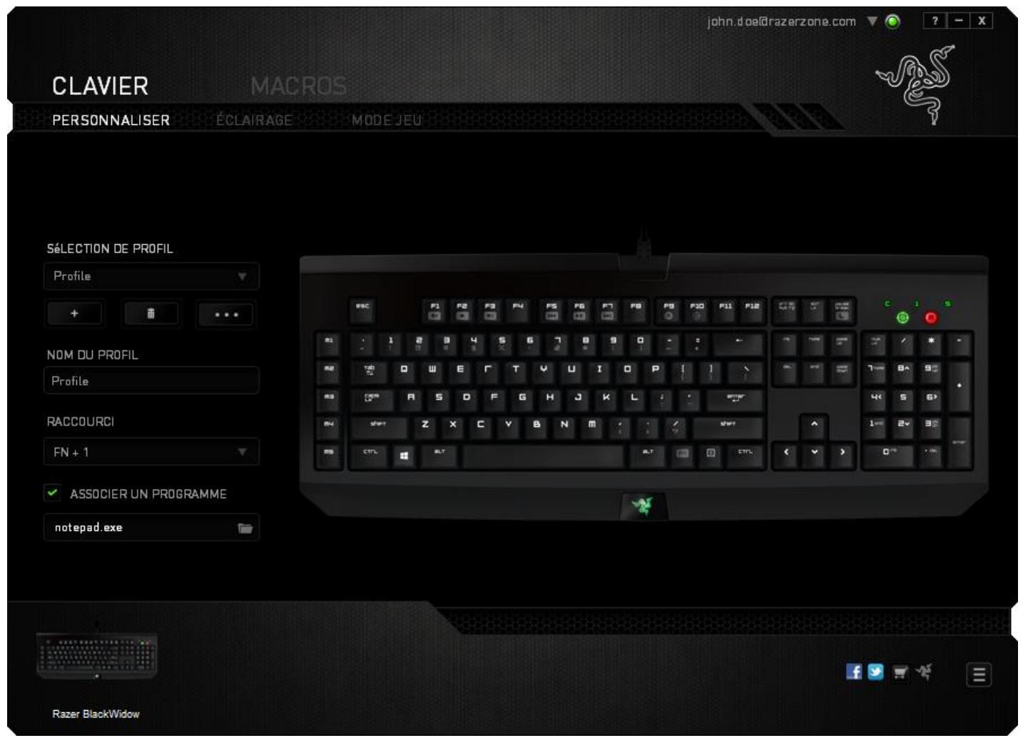 RAZER BLACKWINDOW 2014 - ONGLET CLAVIER - 1