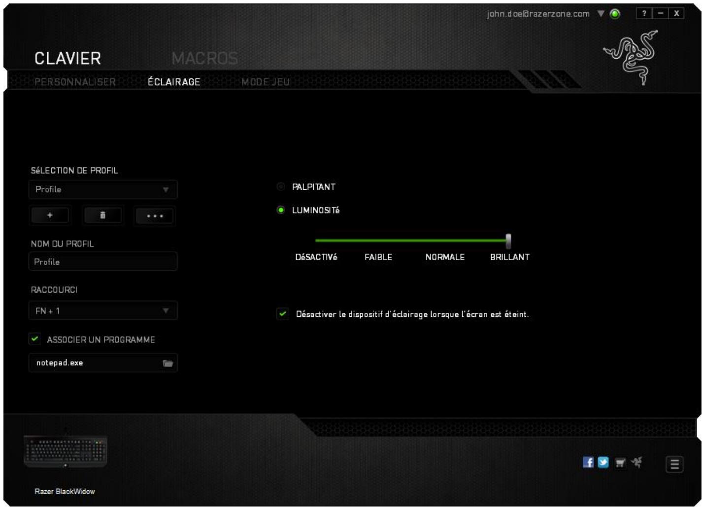RAZER BLACKWINDOW 2014 - Onglet Éclairage - 1