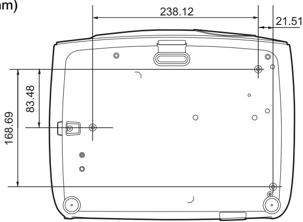 BENQ W1720 - Diagramme de configuration de montage au plafond - 1