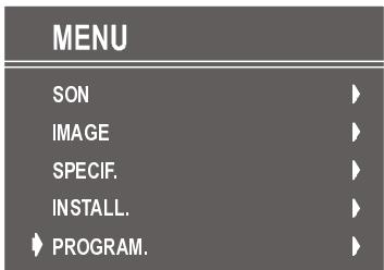 PROLINE 2110 - Menu PROGRAM. (Programmation) - 1