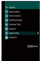YAMAHA HTR-3069 - Configuration de réglages de lecture distincts pour différentes sources de lecture (menu Option) - 2