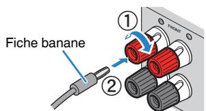 YAMAHA HTR-3069 - Utilisation d'une fiche banane - 1