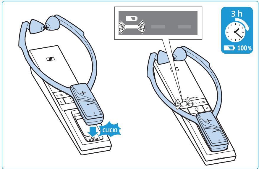 SENNHEISER TVRS5200 - Charger l'accu du récepteur stéthoscopique - 1