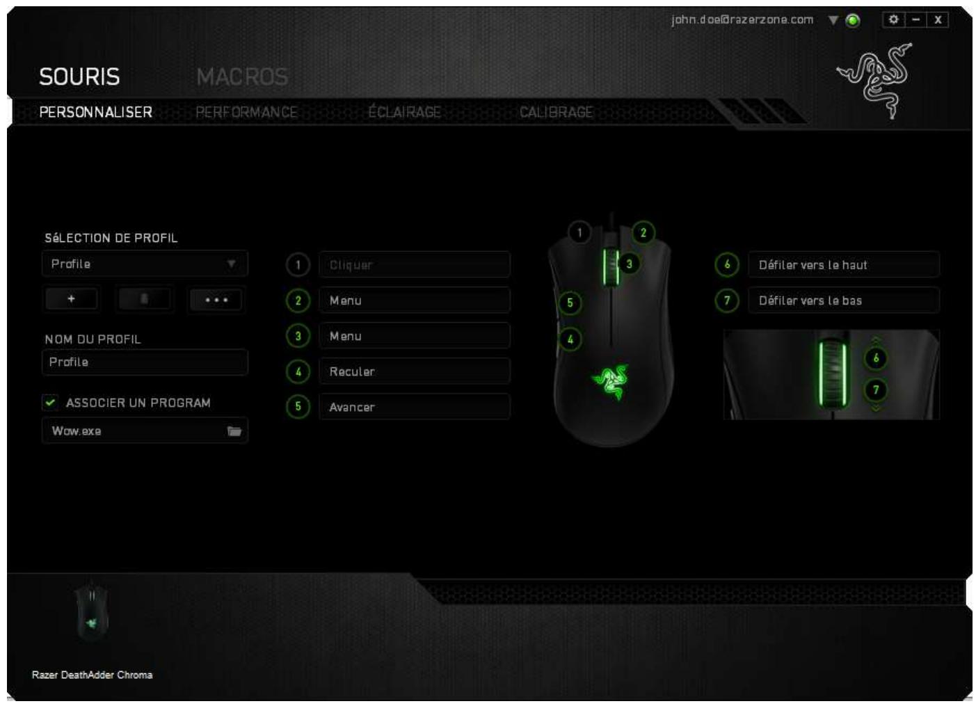 RAZER DEATHADDER CHROMA - ONGLET SOURIS - 1