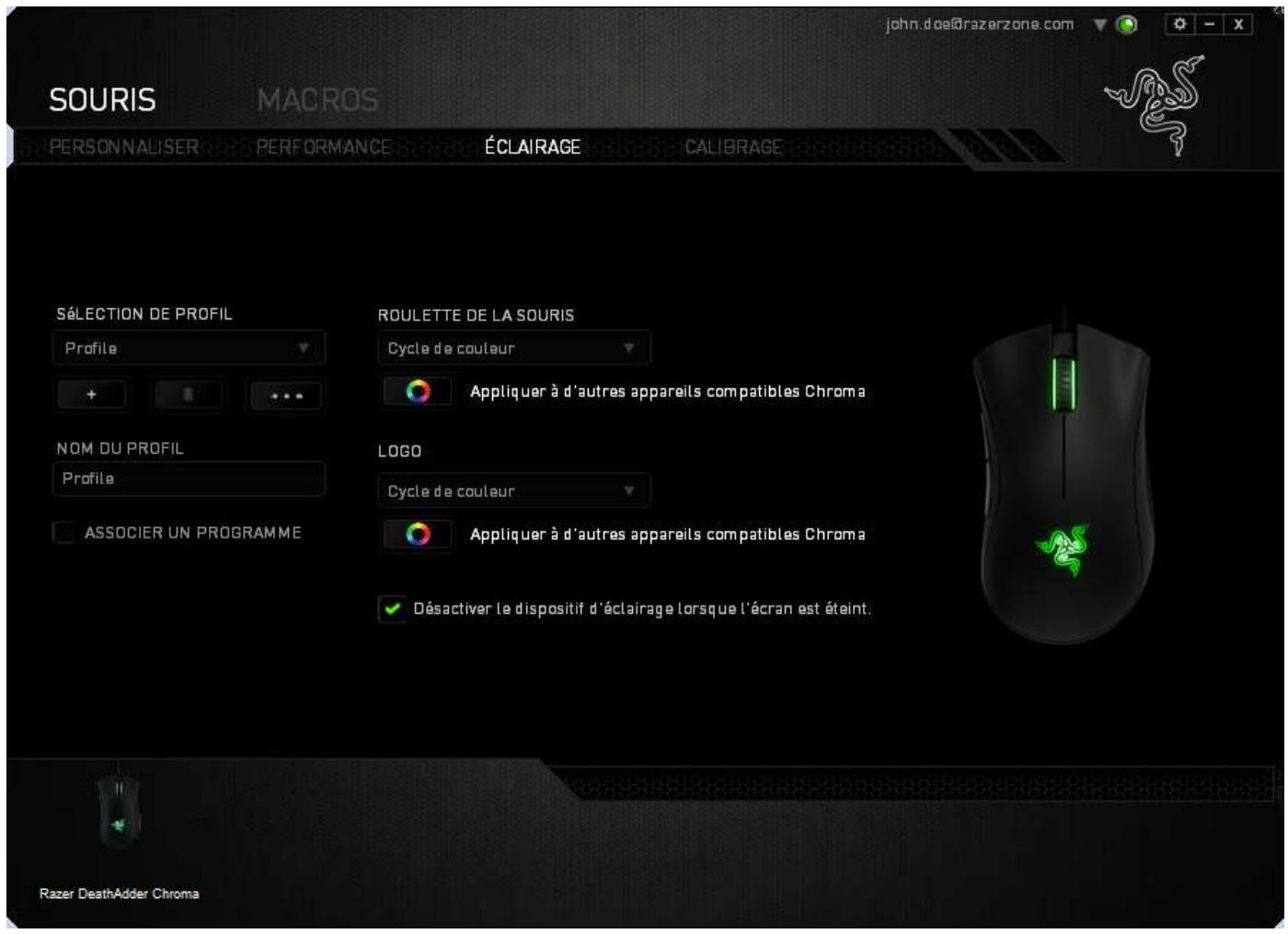 RAZER DEATHADDER CHROMA - ONGLET ÉCLAIRAGE - 1