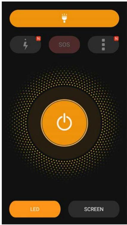 ASUS ZFONE MAX ZCS55ORL - Menu des options de la lampe torche - 1