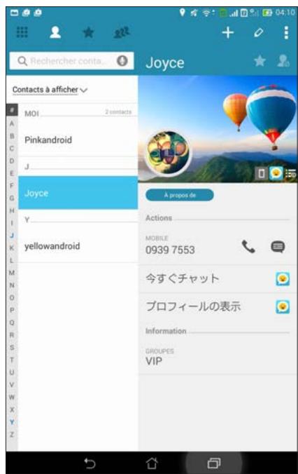 ASUS ZFONE MAX ZCS55ORL - Appuyez sur Contacts à afficher. - 2