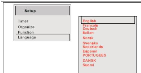 TOKA LTV 3699 - Sous-menu LANGUE: - 1