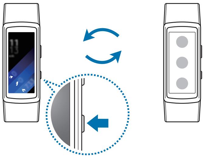 SAMSUNG GEAR FiT L NOIR - Passer de l'écran de l'horloge à la liste des applications - 1