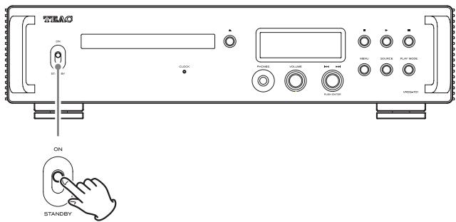 TEAC VRDS-701 - Basculez le commutateur d'alimentation STANDBY/ON en position ON pour allumer l'unité. - 1