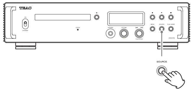 TEAC VRDS-701 - Appuyez sur la touche SOURCE pour sélectionner CD. - 1