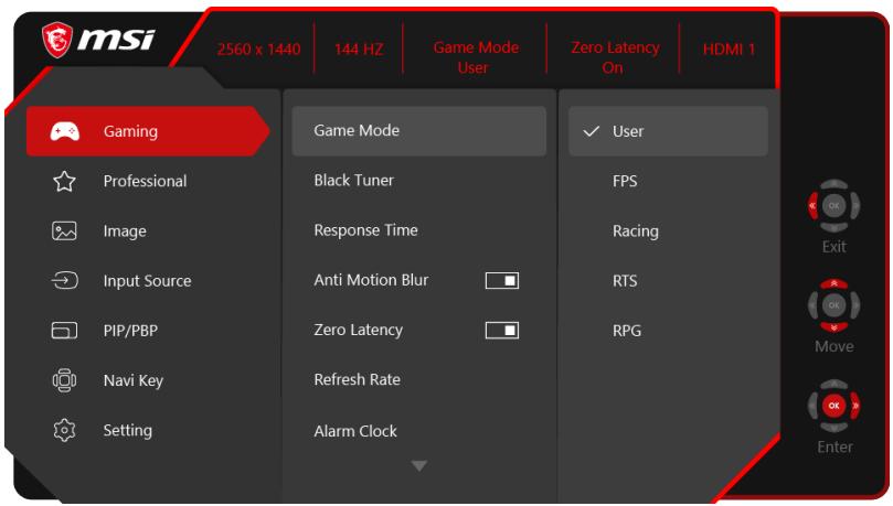 MSI MAG271CQG - Touche Navi - 2