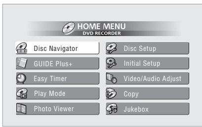 PIONEER DVR-530H-AV - Appuyez sur HOME MENU puis selectionnez 'Disc Navigator' sur la page affichée. - 1