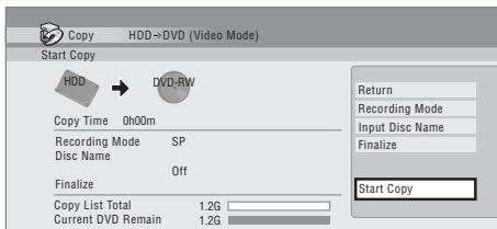 PIONEER DVR-530H-AV - Sélectionnez 'Next' pour acceder à la page Start Copy. - 2