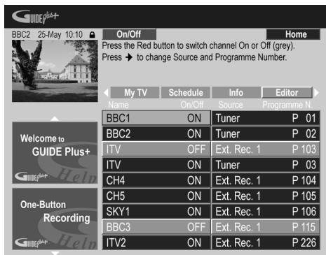 PIONEER DVR-530H-AV - Mise en service, ou non, d'un canal - 1