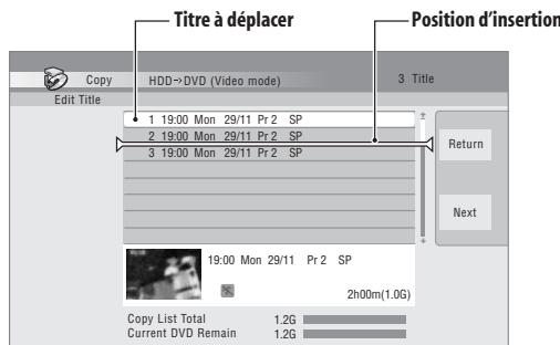 PIONEER DVR-530H-AV - Déplacez la barre d'insertion de manière qu'elle occupe la position souhaitée pour le titre puis appuyez sur ENTER. - 1