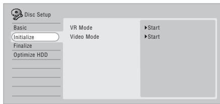 PIONEER DVR-530H-AV - Sélectionnez 'Initialize'. - 1