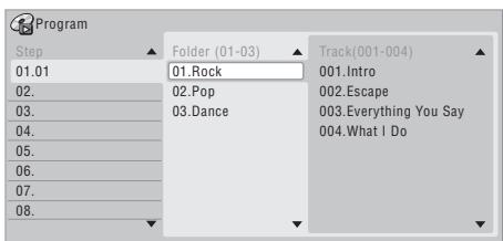 PIONEER DVR-530H-AV - Sélectionnez le titre, le chapitre, le dossier ou la plage à associer à l'étape du programme. - 3