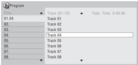 PIONEER DVR-530H-AV - Sélectionnez le titre, le chapitre, le dossier ou la plage à associer à l'étape du programme. - 2