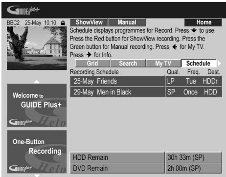 PIONEER DVR-530H-AV - Réglage du programmeur pour l'enregistrement manuel - 1