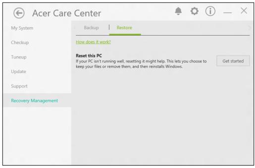 ACERR 4284321 - Réinitialiser ce PC et tout supprimer - 1